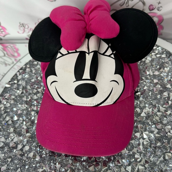 Hat Minnie Mouse 100 pink black white with ears mouse 3D girls kids hat ball cap - Picture 8 of 9